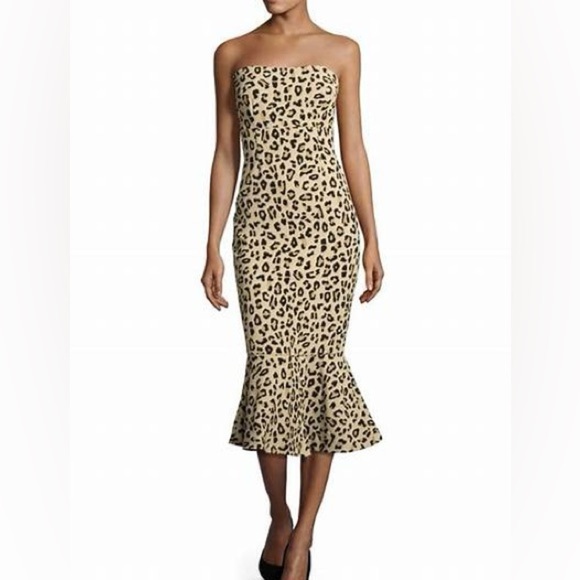 cinq a sept Dresses & Skirts - cinq a sept leopard print strapless dress size 2